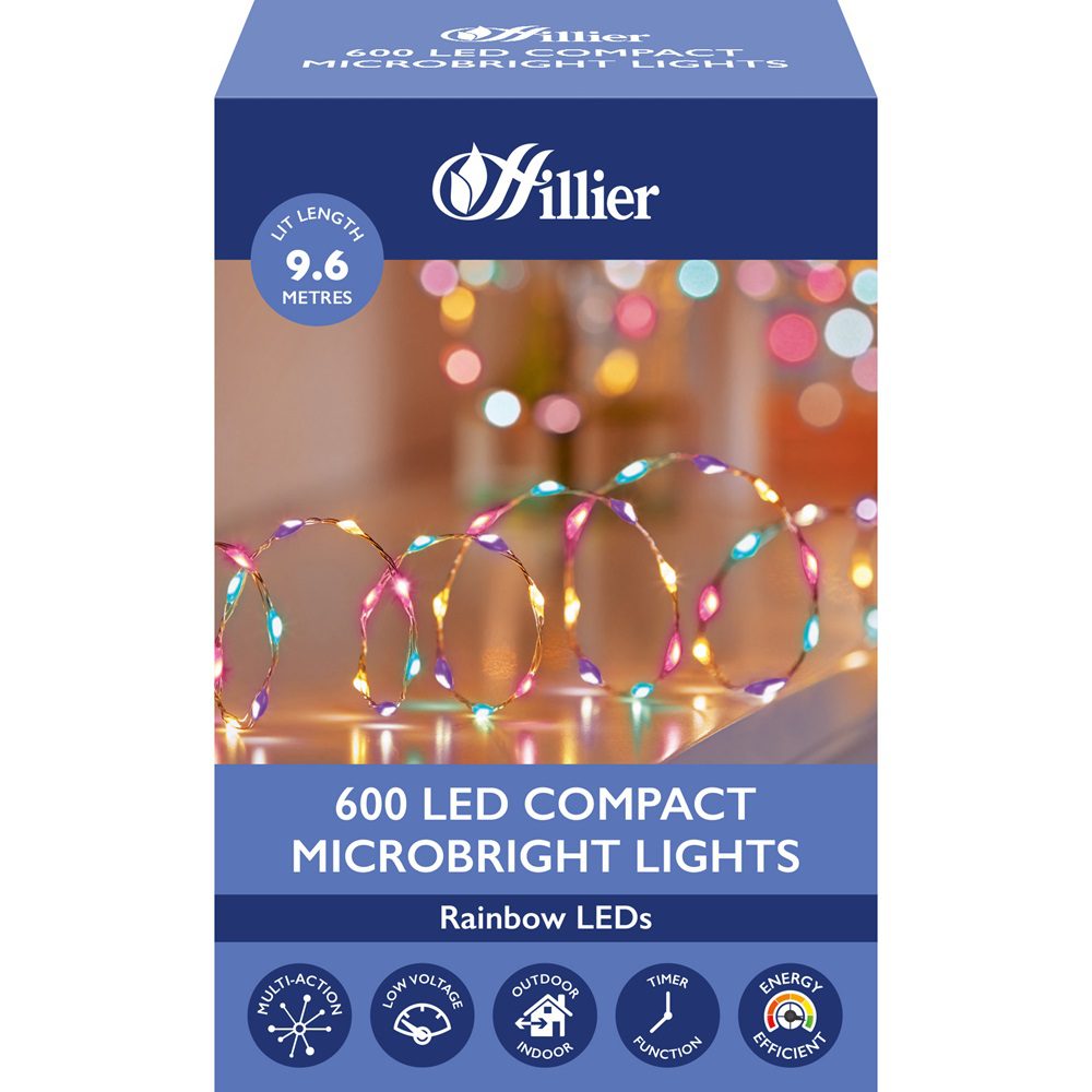 Microbrights 600 LED Compact Rainbow Christmas Lights 9.6m 5052998057912